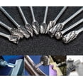 thumbnail image 2 of 10 piezas de fresas de metal para fresadora, fresas rotativas de tungsteno de doble corte de 3 mm, fresa de amoladora recta para herramientas rotativas, procesamiento de rectificado, ingeniería, 2 of 5