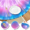 thumbnail image 4 of Colorful Tie Dye Mandala Pattern Round Fitted Tablecloth with Elastic Edge,Dining Table Cover Waterproof,Outdoor Round Tablecloth for Camping,Dining,Indoor and Outdoor, 4 of 7
