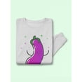 thumbnail image 3 of Dancing Eggplant Sweatshirt Men -Image by Shutterstock, Male Large, 3 of 4