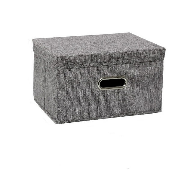 cajas organizadoras con tapa,Dos cajas Contenedores de almacenamiento plegables Cubos Cajas con tapa - Caja de almacenamiento Cubo Cesta Organizador de armario con asas para armario Dormitorio