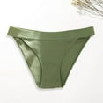 thumbnail image 4 of opvise Low-rise Elastic Waistband Seamless Female Briefs Soft Solid Color Ribbed Cotton Panties Green L, 4 of 8