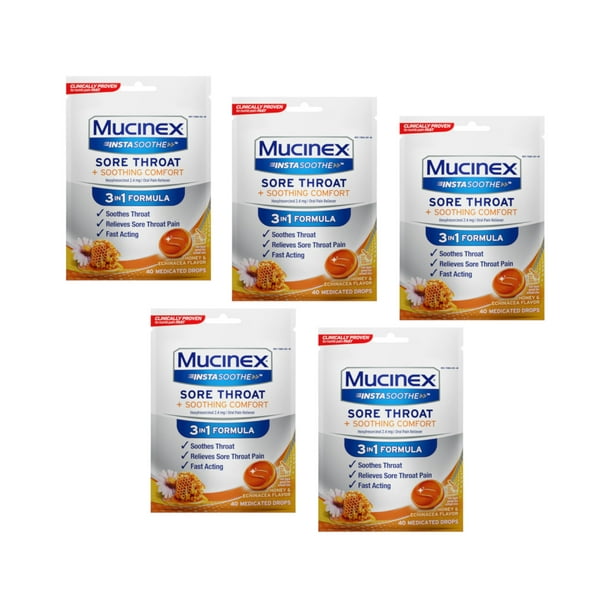Mucinex InstaSoothe Sore Throat & Soothing Comfort Honey & Echinacea