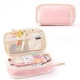 thumbnail image 2 of Clearance Layer Pencil Bag With Handle Canvas Construction Multiple Pockets Mesh Pocket Design Ideal Pencil And Pen Storage For Accessories, 2 of 9
