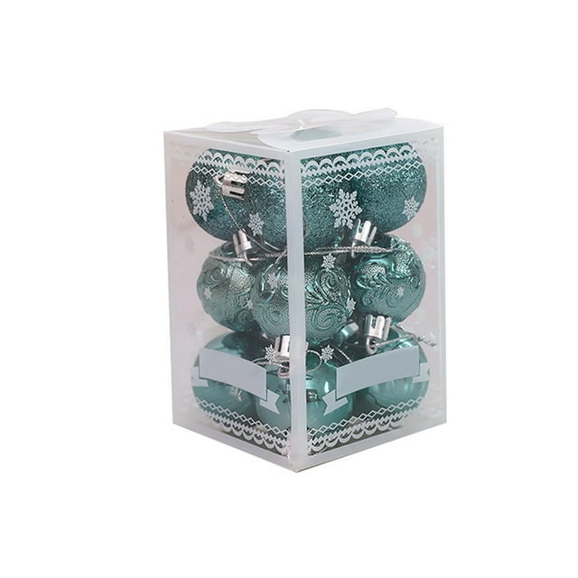 Bewildely Paquete de 12 bolas de Navidad decoración de ambientes de árbol adornos de vacaciones al aire libre Bar Hotel plástico reutilizable Kits de decoración para fiestas Verde