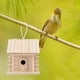 thumbnail image 3 of Casa de madera de madera Cuerva de pájaros de madera con cordón azul de pájaros azules de pájaros nido de pájaros refugio para pájaros para balcón jar, 3 of 8