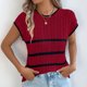 thumbnail image 4 of Blusas de Encaje de Manga Corta con Capucha de Cuello Redondo, 95% Poliéster 5% Spandex Camiseta Superior, 4 of 8