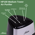 thumbnail image 3 of Hunter Fan Company HP100WHS Air Purifier, White & Silver, 3 of 8