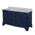 thumbnail image 5 of Katherine 72" Double Bathroom Vanity with Royal Blue Cabinet and Carrara Marble Top, 5 of 6