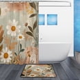 thumbnail image 2 of Bath Curtain & Non-Slip Bath Mat Set 12-Grommet Shower Curtain Memory Foam Bath Rug Vintage Flowers, 2 of 8