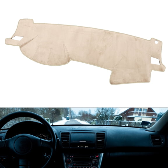 Dashboard Cover Anti-Slip/Anti Dust Dash Cover Mat Carpet for Subaru Outback 2005-2009 Flannel Beige