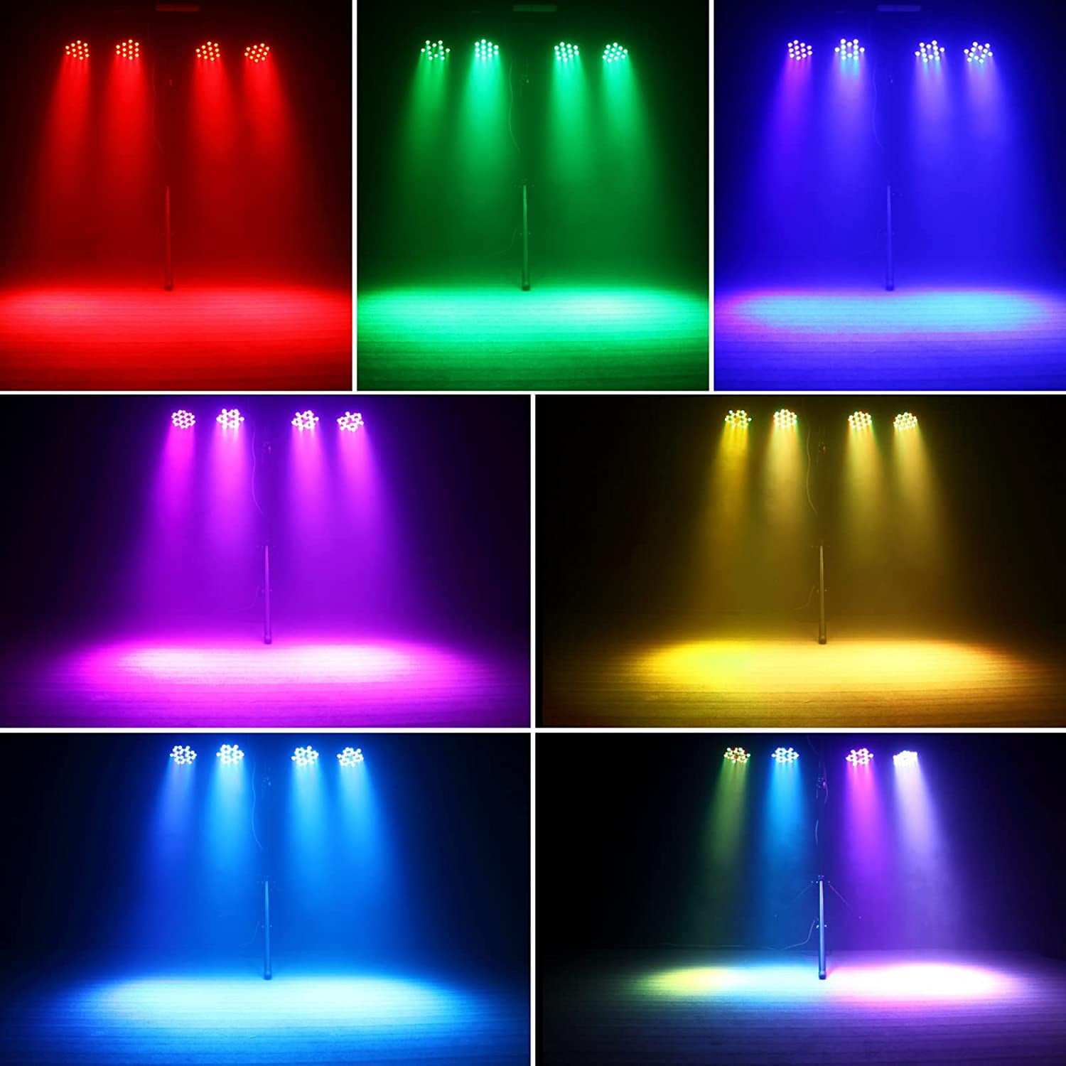 Stage Lights,36 LED Rechargeable DJ Par Lights, RGB Party Lights with Sound Activation & Remote & DMX Control for Birthday Christmas Bar Wedding,2 Packs
