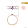 thumbnail image 4 of ANGARA Natural Pear Amethyst Parallel Split Shank Ring with Accents in 14K Rose Gold for Women (Size-6x4mm) | February Birthstone, Anniversary, Jewelry Gift for Women | Natural Amethyst Ring, 4 of 9