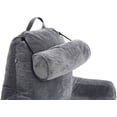 thumbnail image 6 of Husband Pillow Medium Dark Grey, Backrest for Kids, Teens, Petite Adults - Reading Pillows With Arms, Adjustable Loft, Plush Memory Foam, Bed Rest Chair Sitting Up, Detach Neck Roll, Removable Cover, 6 of 7