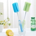 thumbnail image 4 of 2 Pack Foam Sponge Brush With Adjustable Long Handle For Cleaning Bottles, Glasses And Cups, Multicolor, Durable Soft Sponge Foam Bottle Brush for Mugs, Water Bottles, Easy to Use(Green,11.6x2"), 4 of 9