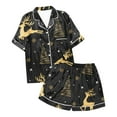thumbnail image 7 of Womens Pajama Shorts – Lightweight Summer Pajama Set for Home Women's Reindeer Print Short Sleeve & Shorts Pajama Set For Christmas, 7 of 7
