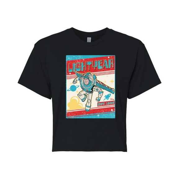 Toy Story 4 - Lightyear Est. 1995 - Juniors Cropped Cotton Blend T-Shirt