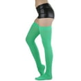 thumbnail image 7 of ToBeInStyle Women's Nylon Thigh High Schoolgirl Opaque Stockings Green, 7 of 7