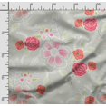 thumbnail image 2 of Soimoi Chinese Floral Print, Velvet Fabric, Decor Sewing Fabric by The Yard 54 Inch Wide,Decorative Fabric for Upholstery and Home Accents, Light Gray, 2 of 5