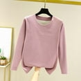 thumbnail image 1 of Ropa interior térmica Tops de moda para mujer de invierno de manga larga con cuello redondo cómodos sólidos blusas regulares para mujer blusa de poliéster, 1 of 6