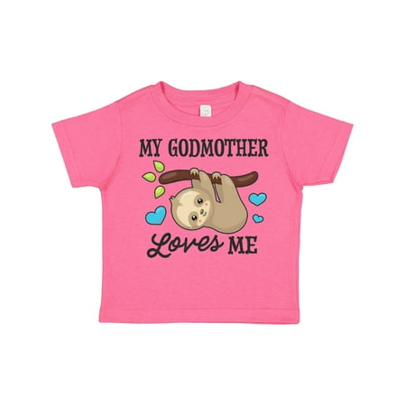 

Inktastic My Godmother Loves Me with Sloth and Hearts Gift Toddler Boy or Toddler Girl T-Shirt