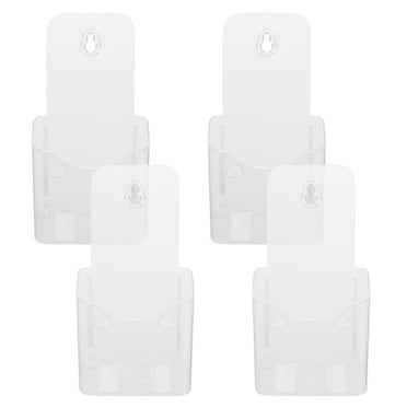 4 Pcs Display Shelf Acrylic Brochure Holder for Trifold Leaflets Clear Literature Stand Shelves
