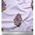 thumbnail image 1 of Soimoi Modal Satin Fabric Leaves & Floral Block Print Fabric by The Yard 42 Inch Wide, 1 of 3