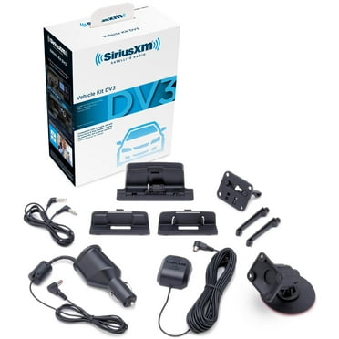SiriusXM SXDV3 Satellite Radio Vehicle Mounting Kit with Dock and Charging Cable (Black)