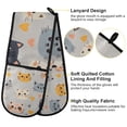 thumbnail image 2 of Yayeee Double Oven Mitt Kitchen Heat Resistant Baking 35" x7" Quilted Glove, Cute Cartoon Cat, 2 of 6