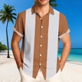 thumbnail image 7 of Hfnxid Mens Summer Button Down Shirt Big and Tall Short Sleeve Shirts Color Block Work Tshirt Summer Cuba Beach Tee, 7 of 7
