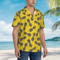 thumbnail image 5 of Xecao Summer Pineapple print Hawaiian shirt - a stylish short-sleeve button-down for men, perfect for casual beach and tropical outings., 5 of 9