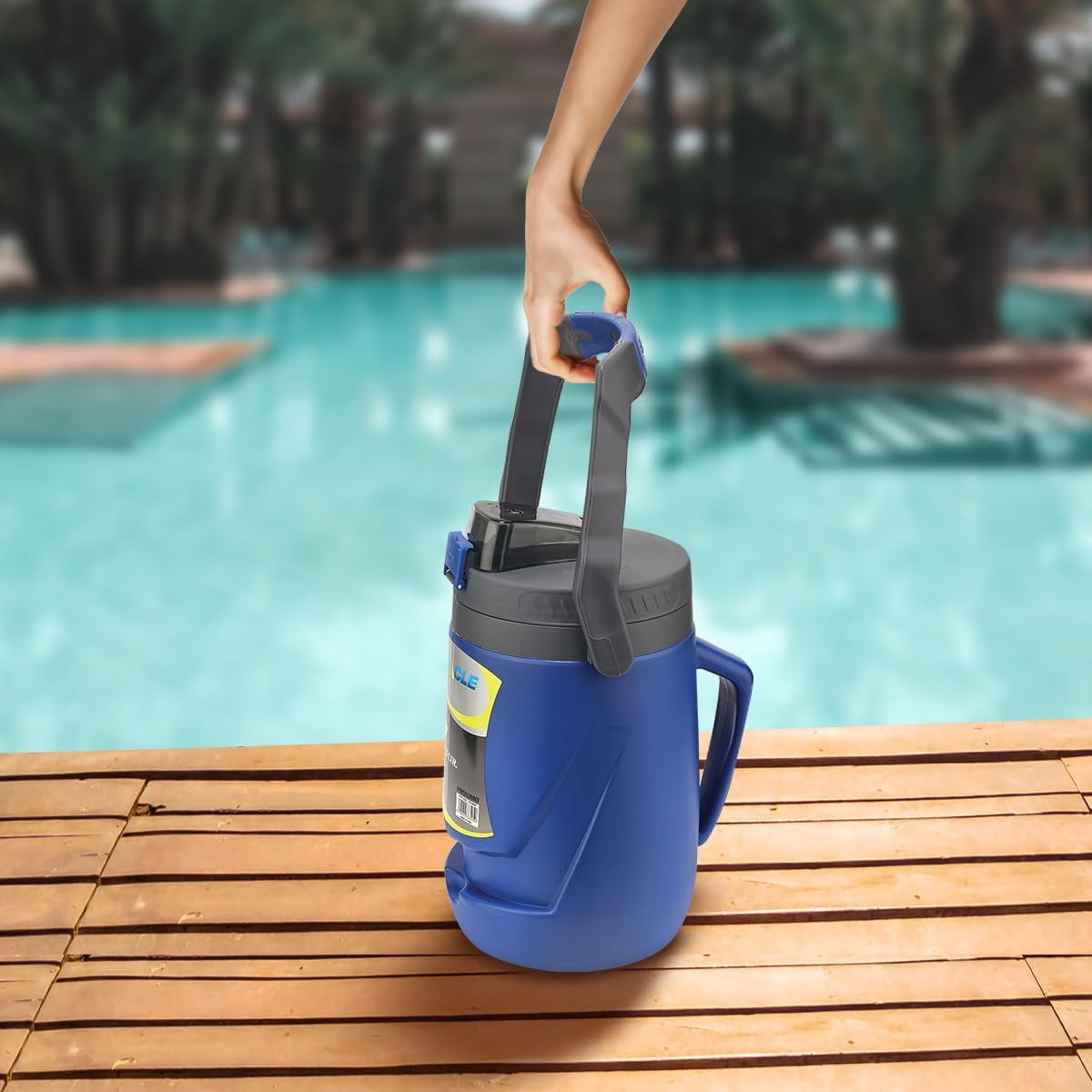 Pinnacle Thermoware Insulated Water Jug with Spout 85 Oz Large Water Bottle with Easy to Carry Handle - Blue
