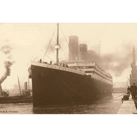 Art.com Titanic at the Dock Art Print, 18" x 12"