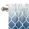 thumbnail image 4 of Navy Blue Curtain Valances Set Moroccan Trellis Abstract Gradient Geometric Kitchen Curtains 24&nbsp;inch Length Rod Pocket Valance and Tiers 3 Piece Set Small Bedroom Bathroom Laundry Decor, 4 of 9