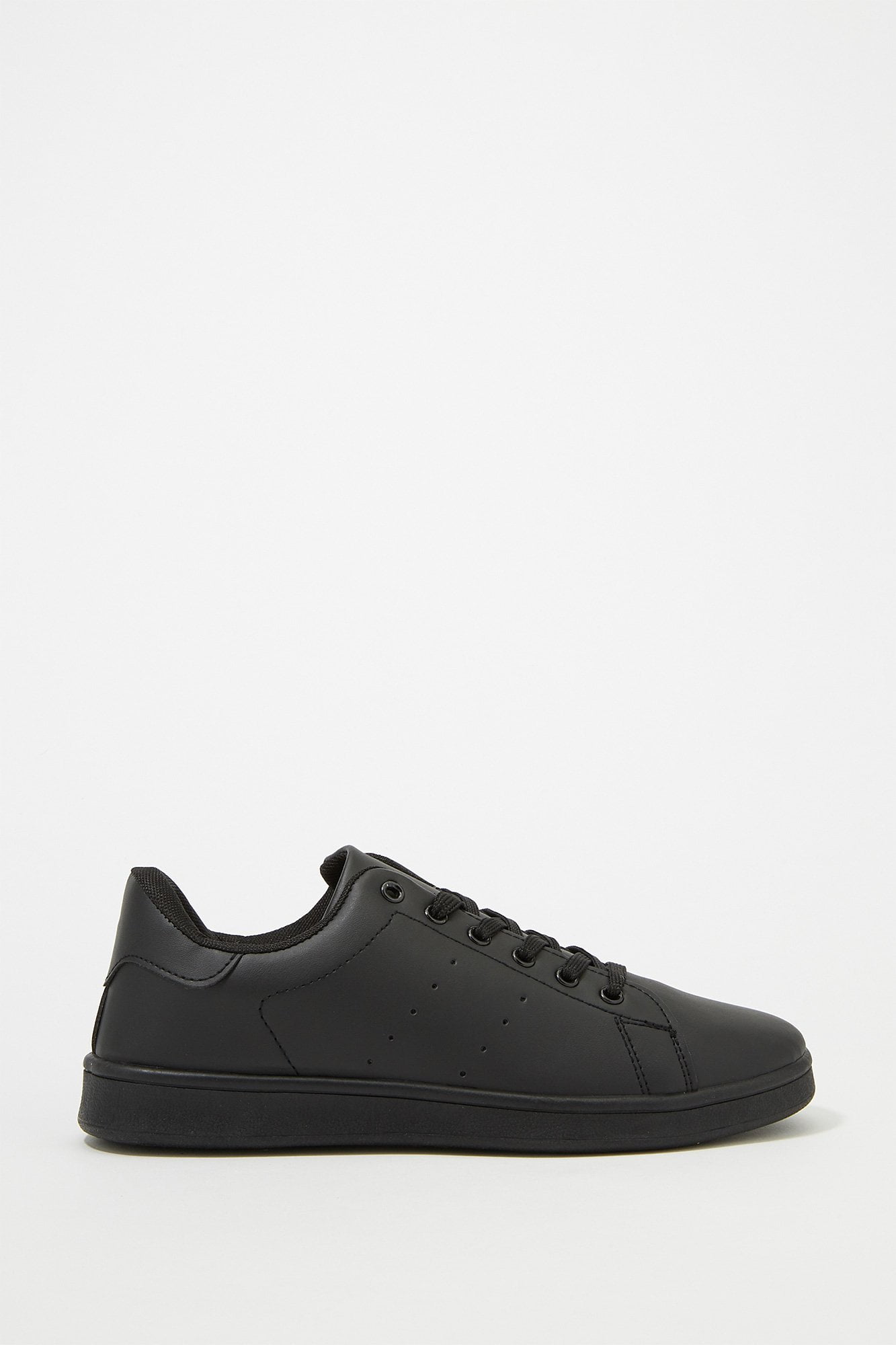 faux leather sneakers womens black