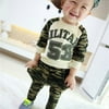 2pcs Kids Baby Boy Camouflage Tops + Pants Trousers Clothes Outfits Set 2-7Y