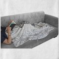 thumbnail image 6 of Vintage Soft Flannel Fleece Blanket, Greyscale Curlicue Damask Nostalgic Bust and Chandelier Illustration, Cozy Plush for Indoor and Outdoor Use, 50" x 70", Charcoal Grey and White, by Ambesonne, 6 of 6