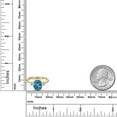 thumbnail image 6 of Gem Stone King 3.66 Ct Oval London Blue Topaz White Topaz 18K Yellow Gold Plated Silver Ring, 6 of 6