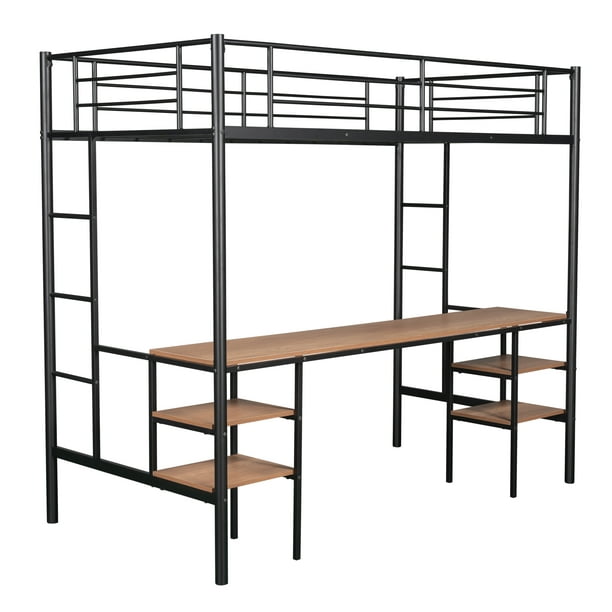 Loft Bed Frame Twin Size High, Young Pioneer Student Loft Twin Bed