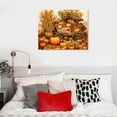 thumbnail image 4 of Nawypu Thanksgiving Fall Wall Art For Living Room/Bedroom, Canvas Bathroom Decor Wall Art Kitchen Office Framed Wood Oil Painting Picture, Vintage Autumn Pumpkin Maple Leaves, 4 of 4