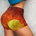 thumbnail image 4 of Gukieu Tennis Ball In Fire Print Women's Sports Shorts, Elastic Waist High Stretch Running Yoga Gym Sweatpants-XX-Large, 4 of 8