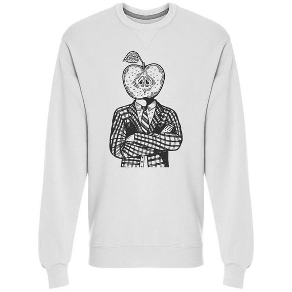 Apple Head Man Sweatshirt Men -Image by Shutterstock, Male XX-Large