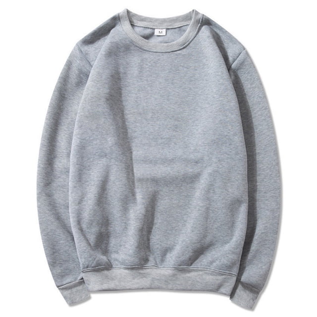AherBiu Sweatshirts for Men Crew Neck Lightweight Gym Workout Pullover Fall Winter Solid Color Casual Loose Basic Athletic Sweatshirt
