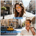 thumbnail image 4 of Viyawise G5 Blue Light Blocking Glasses for Women & Men, Eye Strain Protection Bluelight Blockers Clear Glasses for Better Sleep Reading Indoor Outdoor Computer Gaming, Amber, 4 of 8