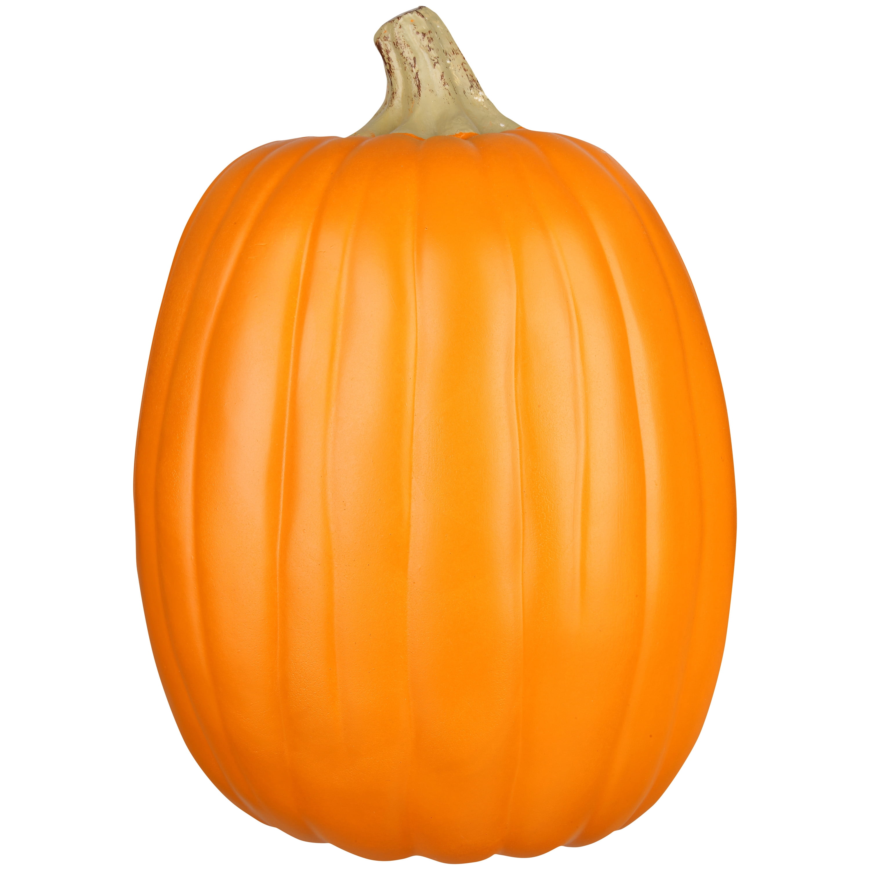 13 Inch Orange Craft Pumpkin with Natural Stem for Outdoor Decor