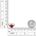 thumbnail image 6 of Gem Stone King 3.50 Ct Red Created Ruby Blue Created Sapphire 18K Yellow Gold Plated Silver Ring, 6 of 6