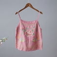 thumbnail image 2 of Womens Tank Tops Cotton Linen Retro Embroidered Vacation Summer Tank Tops for Women Purple 3Xl, 2 of 5