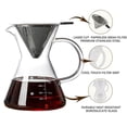 thumbnail image 3 of Bearachild Cafetera de vidrio de 500 ml con filtro de acero inoxidable Cafetera con gotero para el hogar y la oficina Juegos de servir café y té, 3 of 6