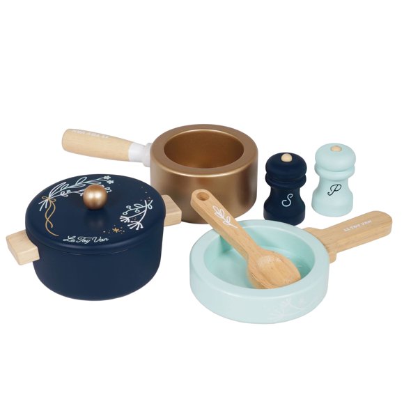 Le Toy Van - Ensemble de Cuisine Éducatif en Bois Pots et Poêles à Miel Jouet de Jeu / Jouet de Rôle pour Enfants Accessoires de Cuisine (TV301)