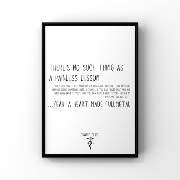 Fullmetal Alchemist Brotherhood Poster, Edward Elric Quote Print UNFRAMED Poster, Wall Art for Decor, Present, 8x12