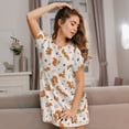 thumbnail image 3 of Rocae Cute Squirrel Fall for Nightgowns for Women Sleep Shirts Short Sleeve Nightshirt Pullover Nightdress, 3 of 6